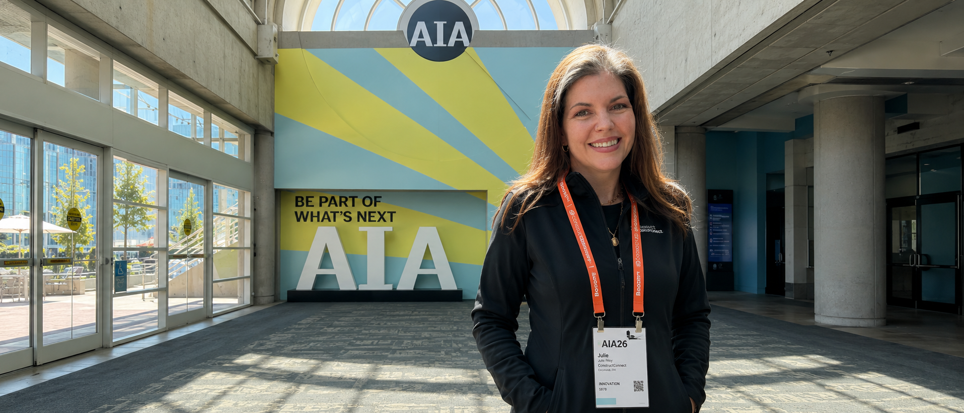 Julie Riley at the AIA conference representing ConstructConnect